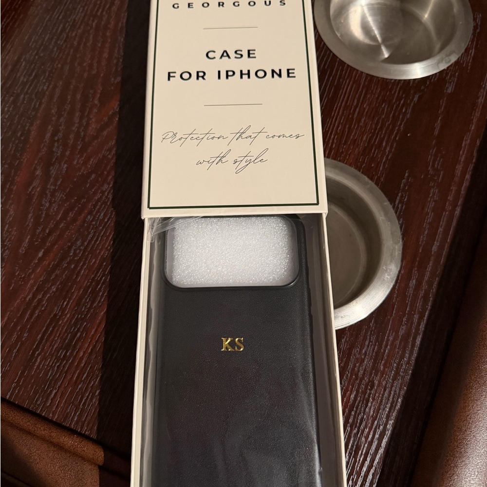 Black iPhone Case with Gold Initials